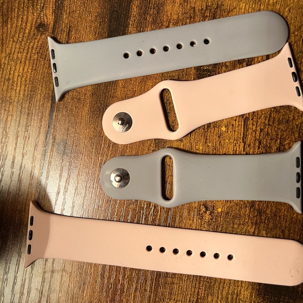 Gray and Pink Watch Bands